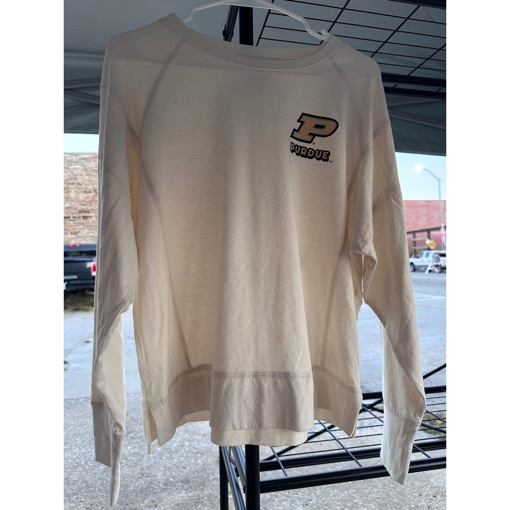Rivalry Threads Purdue University Sweatshirt Cream Raglan Pullover Small